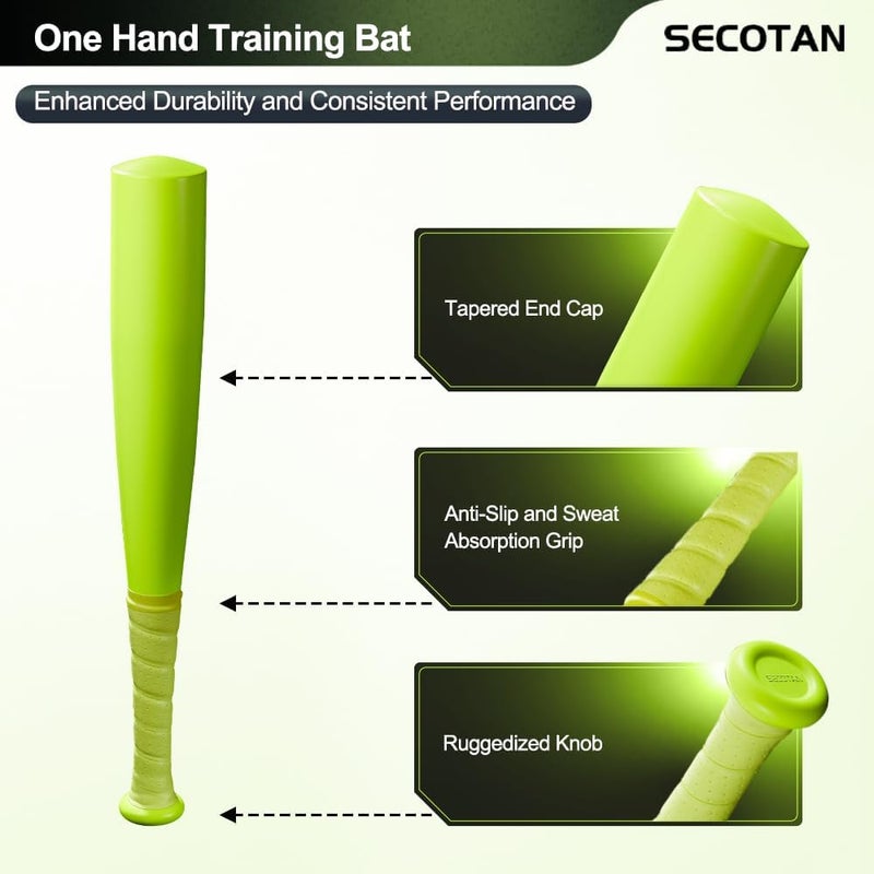 SECOTAN Baseball Bat, Aluminum One Hand 17-Inch Training Bat, Softball Bat, Home/Car/Self Defense, Batting Practice, Aluminum Bat, Truck Tire Checker Bat - Image 2